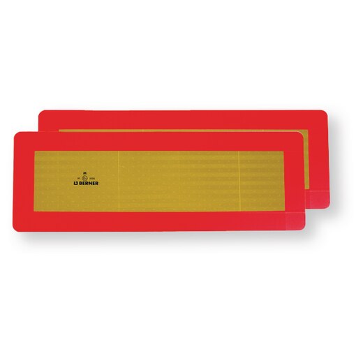 Jogo duas placas de sinalização vermelho/amarelo ECE 70-01 565X197 mm